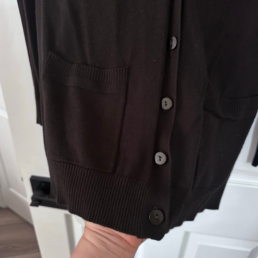 Grace Elements Black Long Sleeve Button Front Car… - image 2